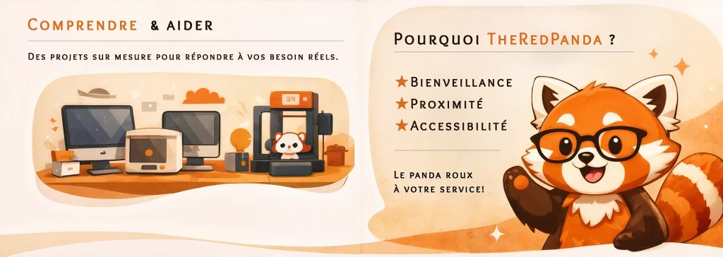Panda roux, technologie et bienveillance.
